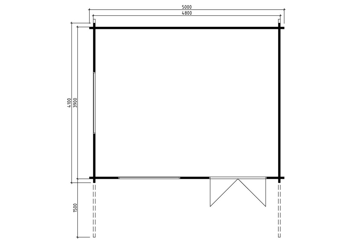 Vierasmaja “Karmen” 18m² / 5 x 4 m / 58mm | G0085 Vierasmaja 18m² / 5 x 4 m / 58mm