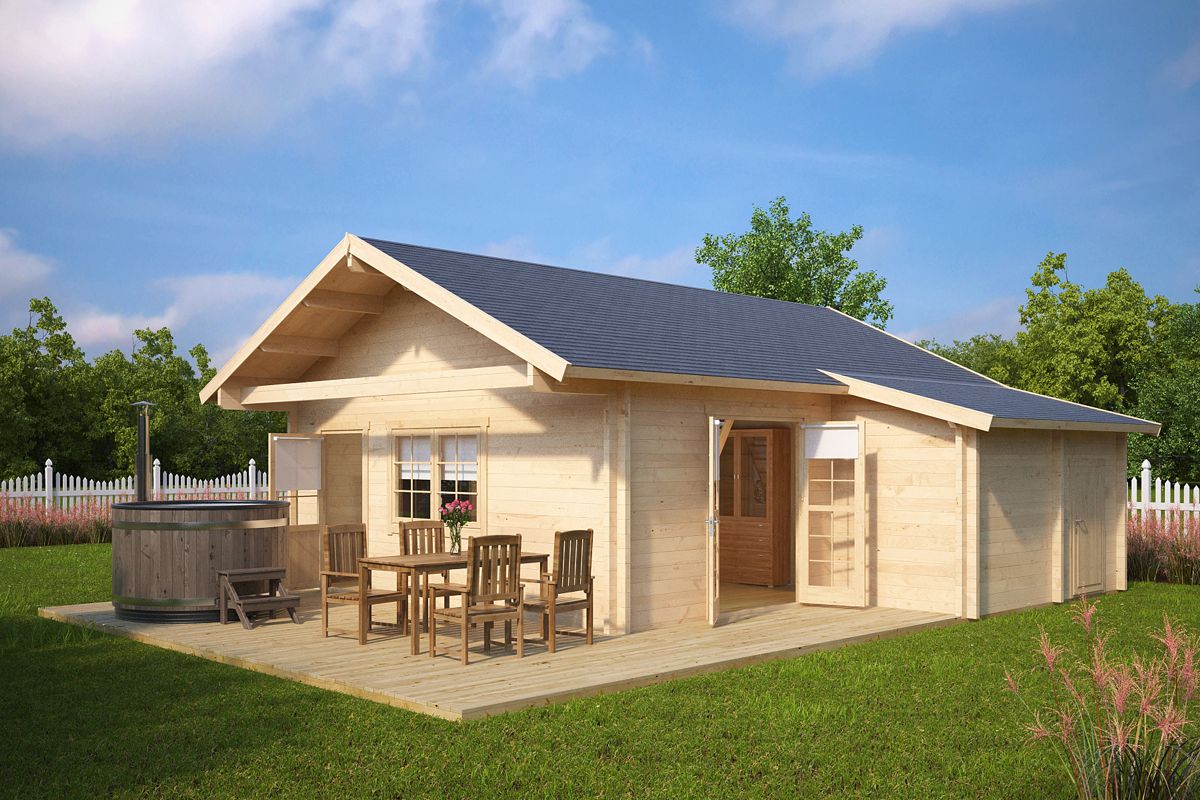 Hirsimökki parvella “Dakota” 42m² / 7 x 7 m / 70mm | G0026 Hirsimökki parvella 42m² / 7 x 7 m / 70mm
