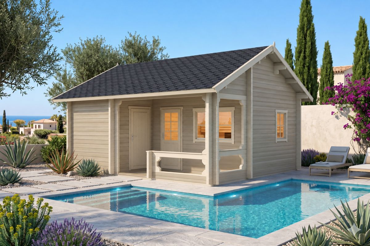 Pihasauna “Karina” 27m² / 6 x 5 m / 70mm | G0092 Pihasauna 27m² / 6 x 5 m / 70mm (maalattu)