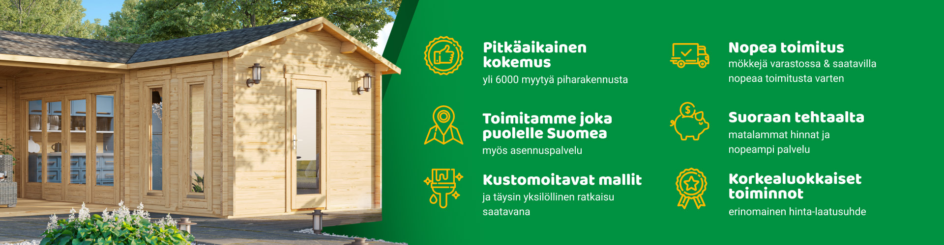 Vierasmajat, piharakennukset, aitat, mökit - Vierasmaja.fi