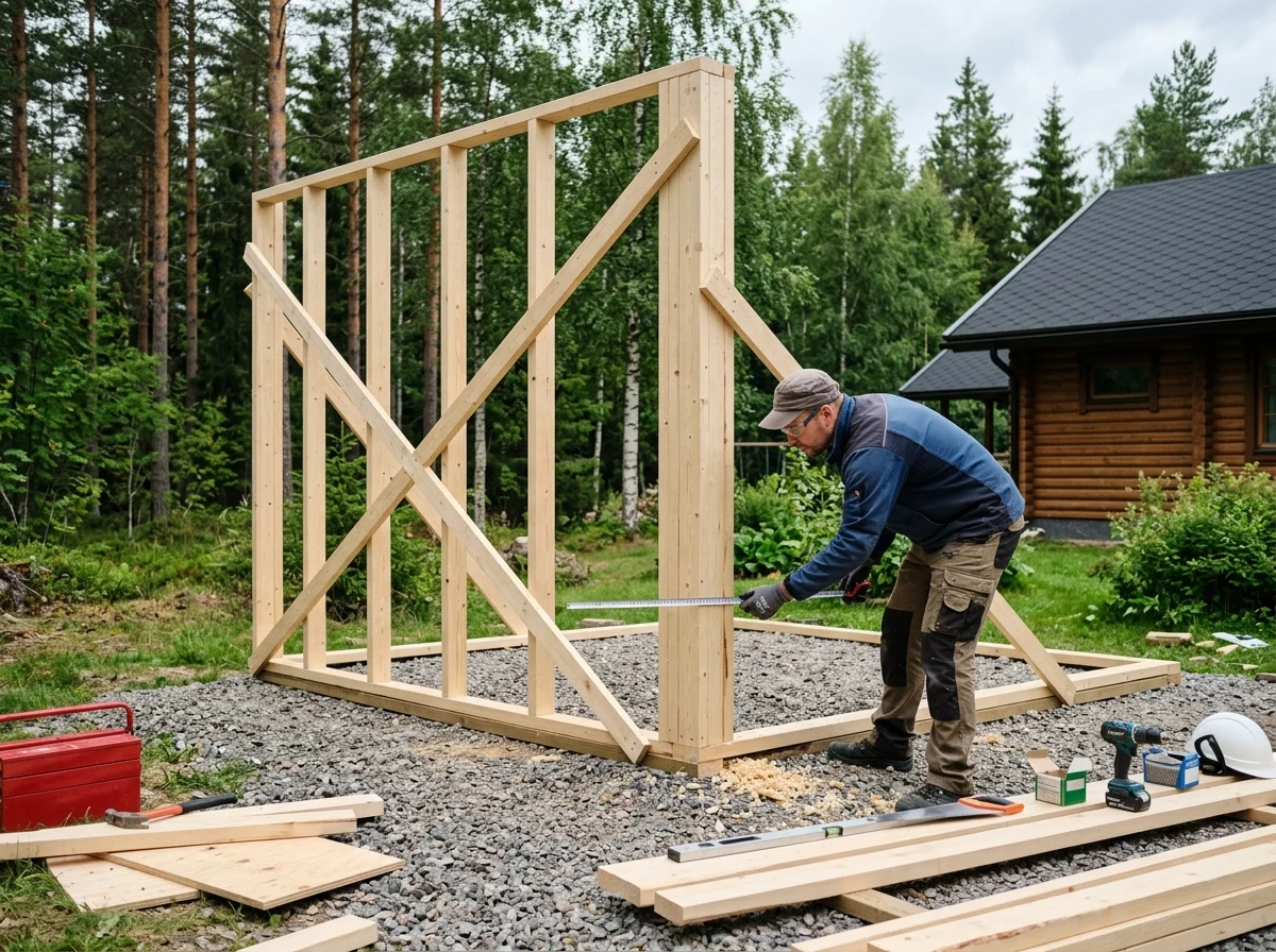 Varaston runko rakenteilla