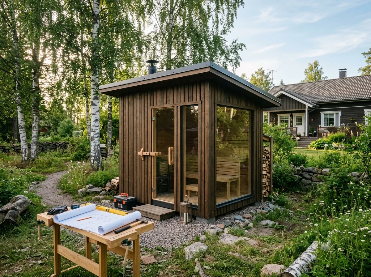 Saunamökki pihalla