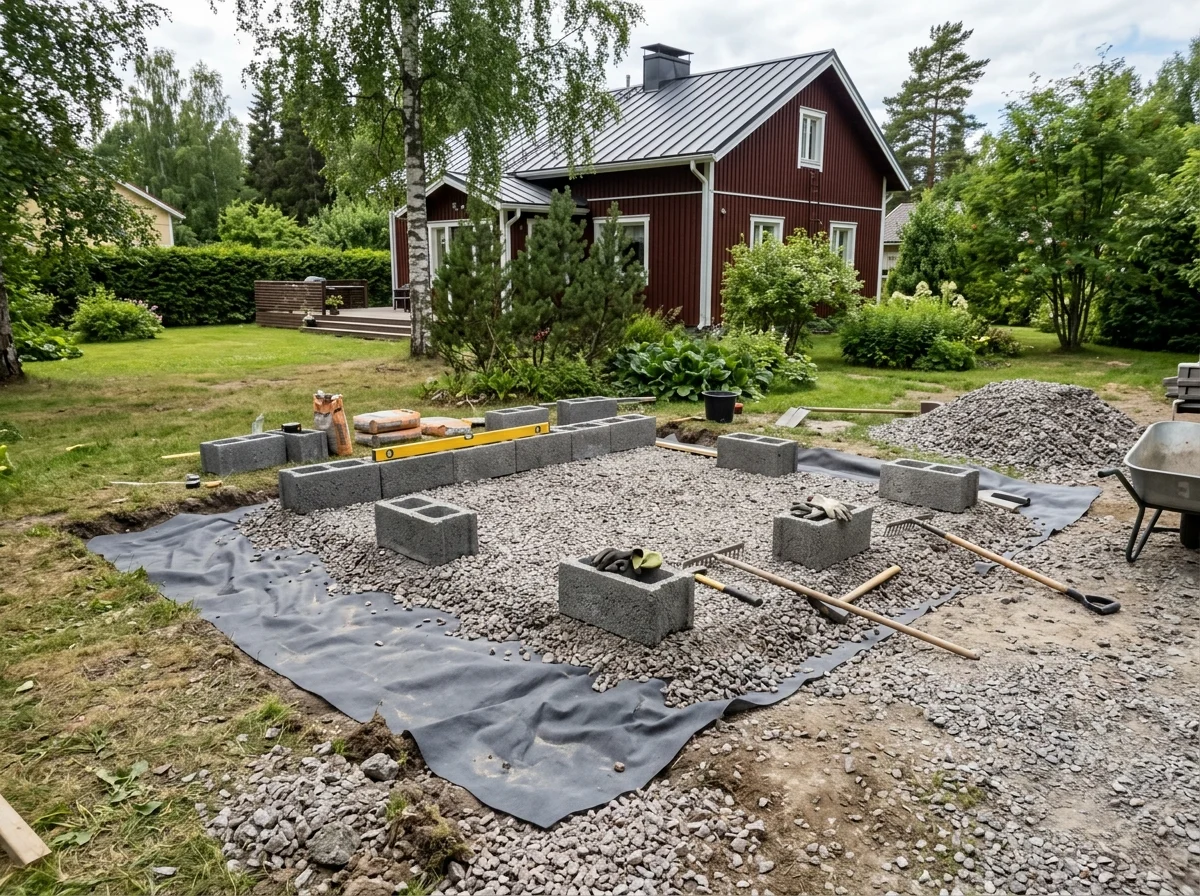 Betoniharkot sorapatjan päällä